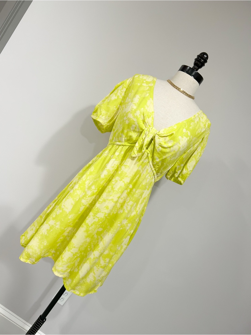 bp Lime Tie-Front Mini Dress